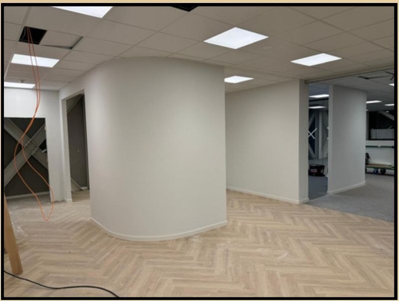 Office floor with herringbone flooring, Belgium